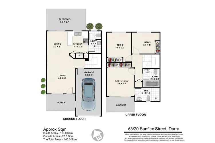 Floorplan of Homely townhouse listing, 68/20 Sanflex Street, Darra QLD 4076