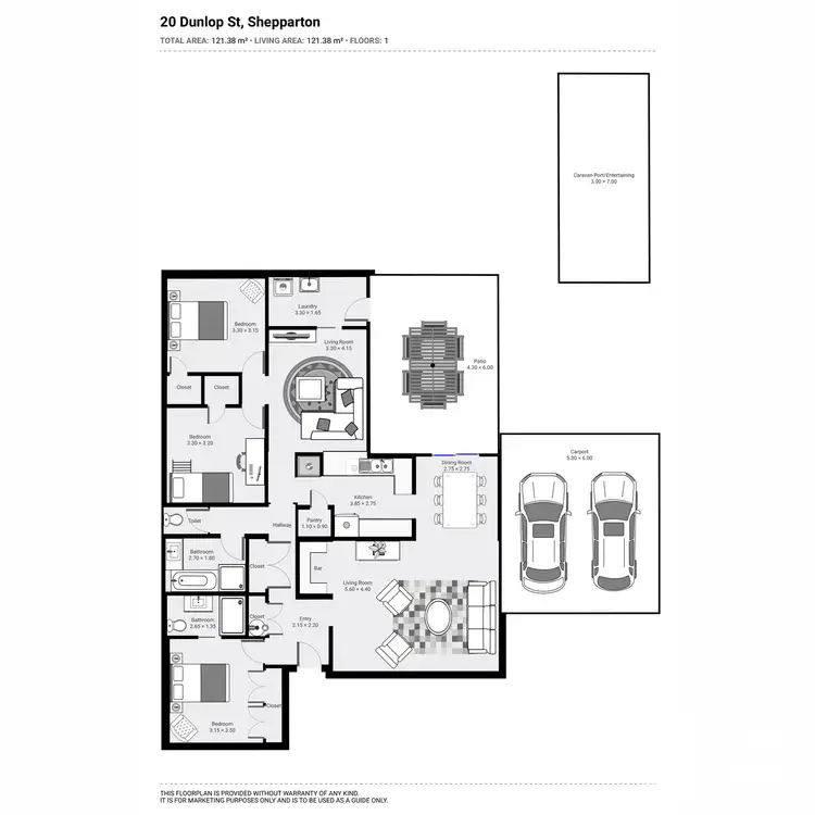 Floorplan of Homely house listing, 20 Dunlop Street, Shepparton VIC 3630