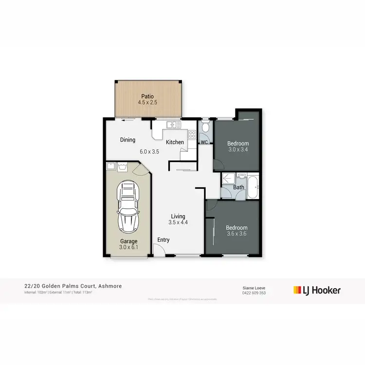 Floorplan of Homely villa listing, 22/20-26 Golden Palms Court, Ashmore QLD 4214