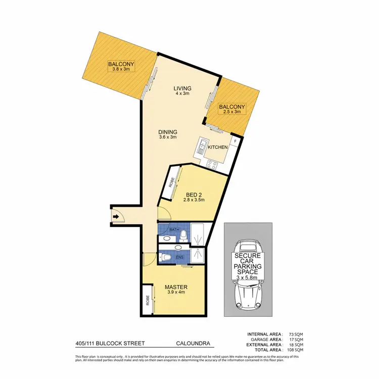 Floorplan of Homely unit listing, 405/111 Bulcock Street, Caloundra QLD 4551