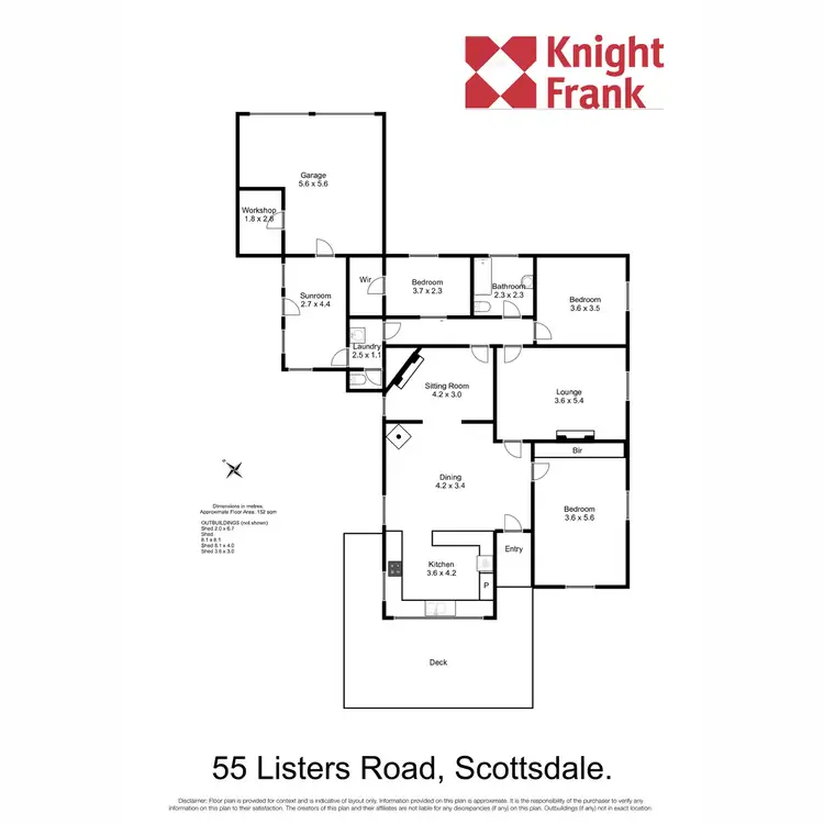 Floorplan of Homely house listing, 55 Listers Road, Scottsdale TAS 7260