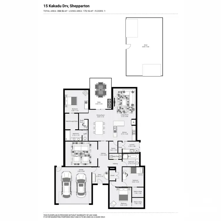 Floorplan of Homely house listing, 15 Kakadu Drive, Shepparton North VIC 3631