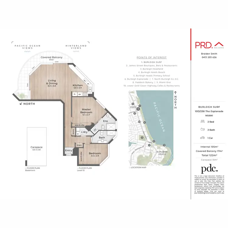 Floorplan of Homely apartment listing, 10D/238 The Esplanade, Burleigh Heads QLD 4220