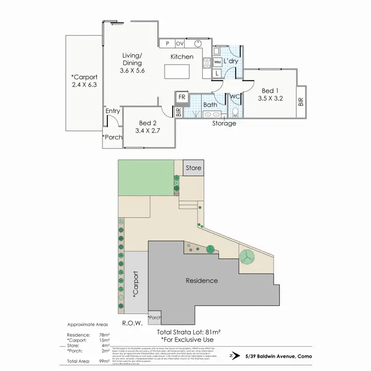 Floorplan of Homely villa listing, 5/39 Baldwin Street, Como WA 6152