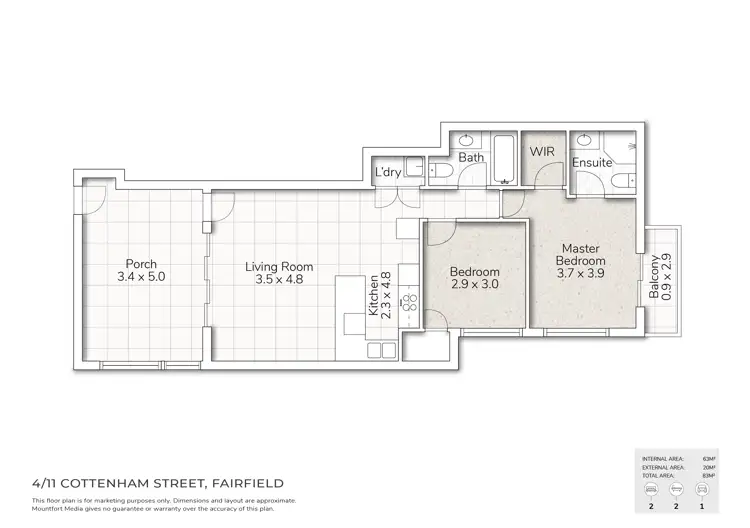 Floorplan of Homely unit listing, 4/11 Cottenham Street, Fairfield QLD 4103