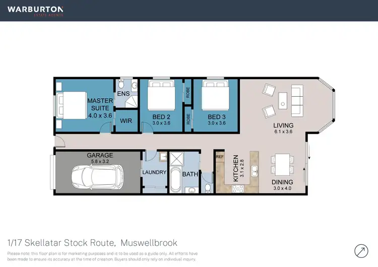 Floorplan of Homely semi-detached listing, 1/17 Skellatar Stock Route, Muswellbrook NSW 2333