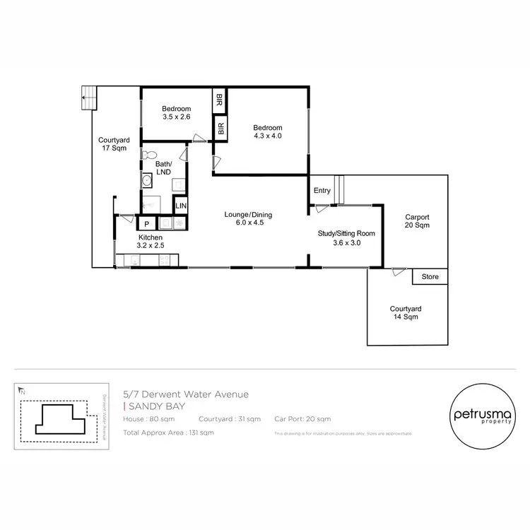 Floorplan of Homely unit listing, 5/7 Derwentwater Avenue, Sandy Bay TAS 7005