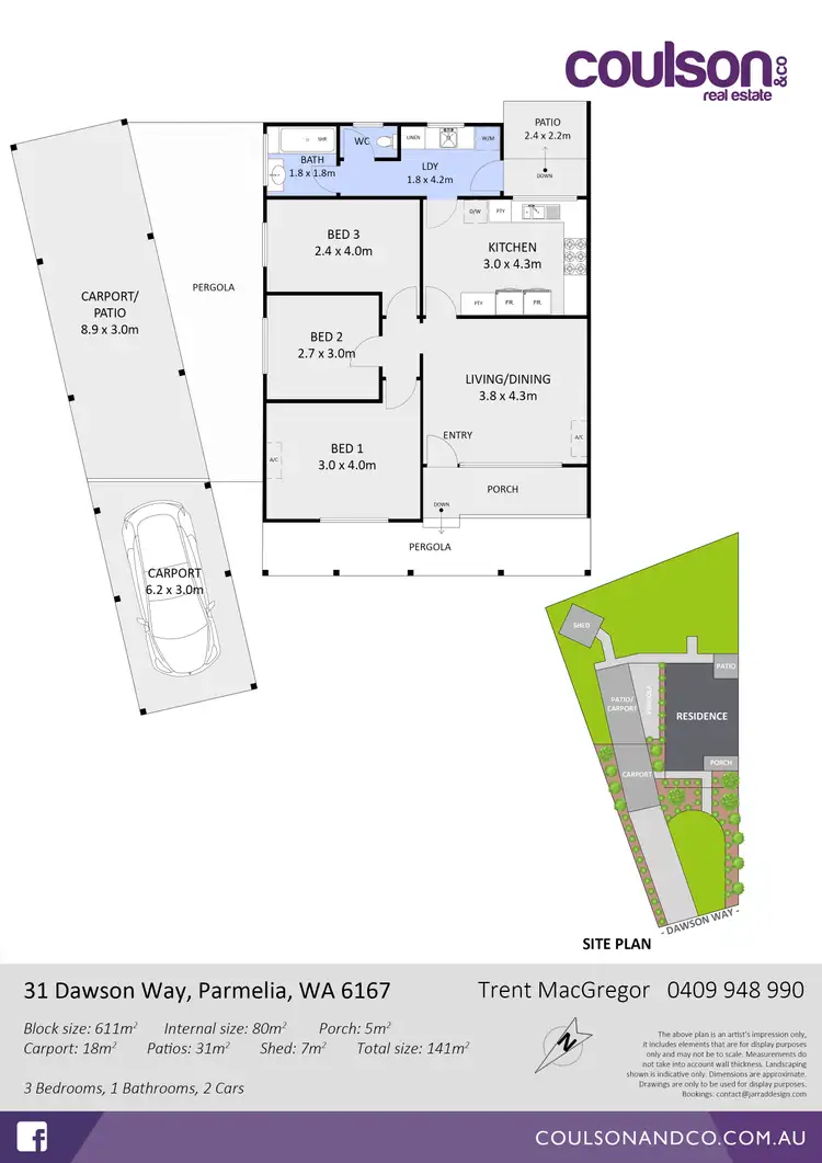 Floorplan of Homely house listing, 31 Dawson Way, Parmelia WA 6167