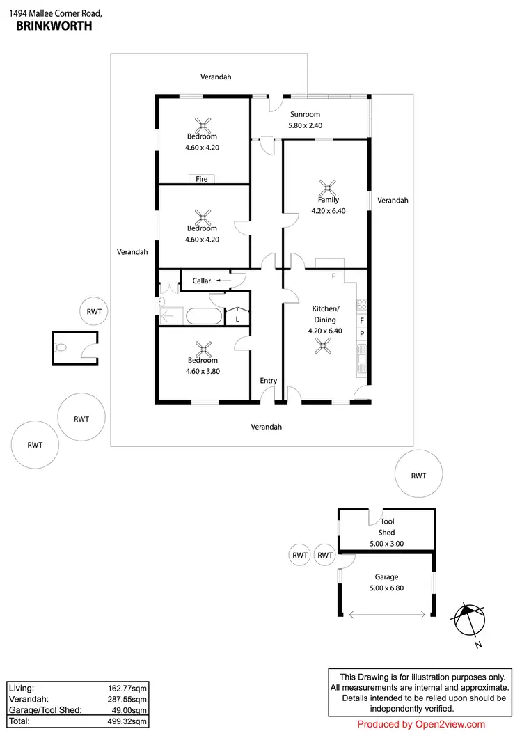 Floorplan of Homely rural property listing, 1494 Mallee Corner Road, Brinkworth SA 5464