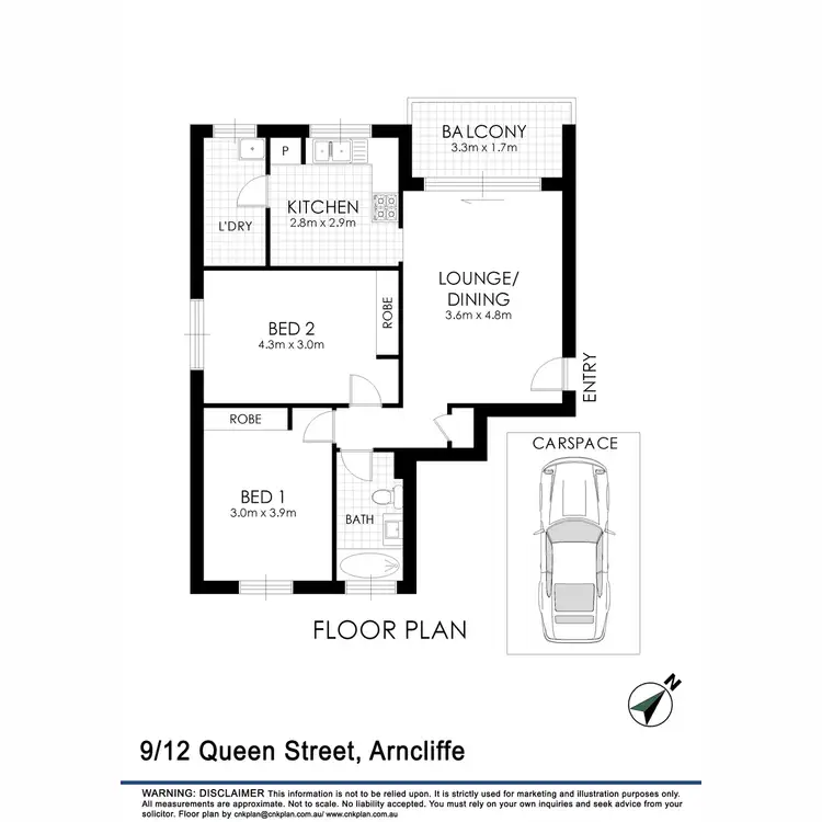 Floorplan of Homely apartment listing, 9/12 Queen Street, Arncliffe NSW 2205