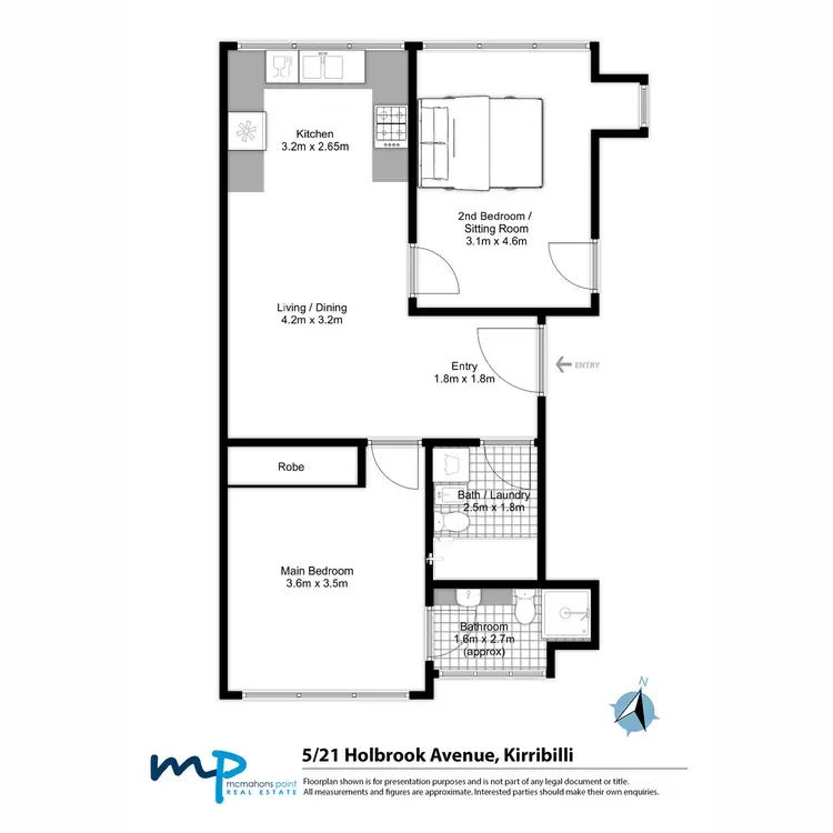 Floorplan of Homely apartment listing, 5/21 Holbrook Avenue, Kirribilli NSW 2061