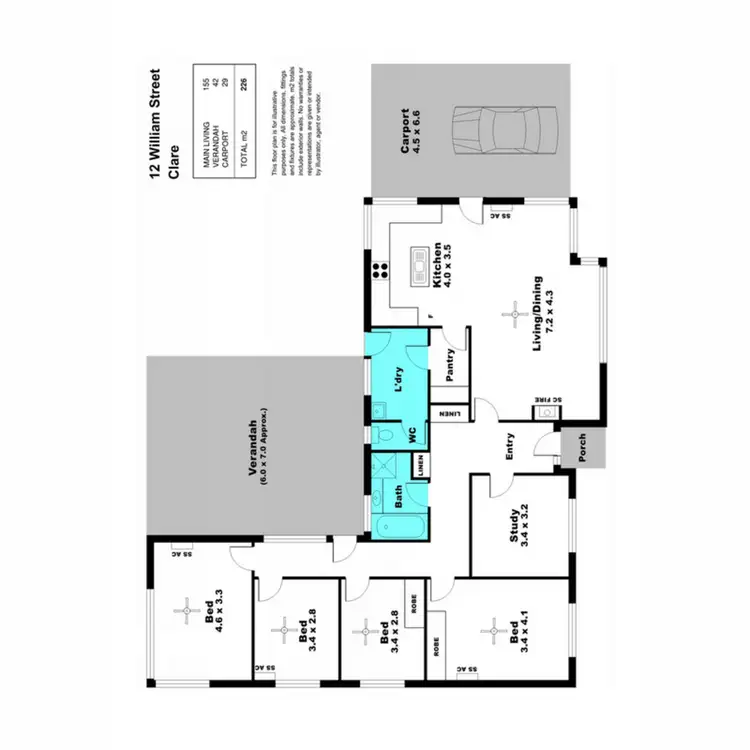 Floorplan of Homely house listing, 12 William Street, Clare SA 5453