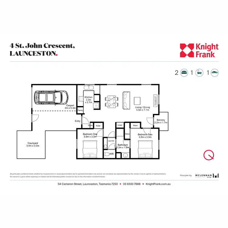 Floorplan of Homely unit listing, 4 St John Crescent, Launceston TAS 7250