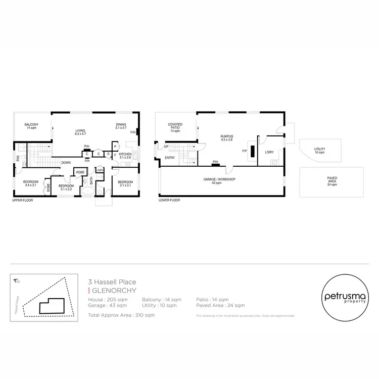 Floorplan of Homely house listing, 3 Hassell Place, Glenorchy TAS 7010