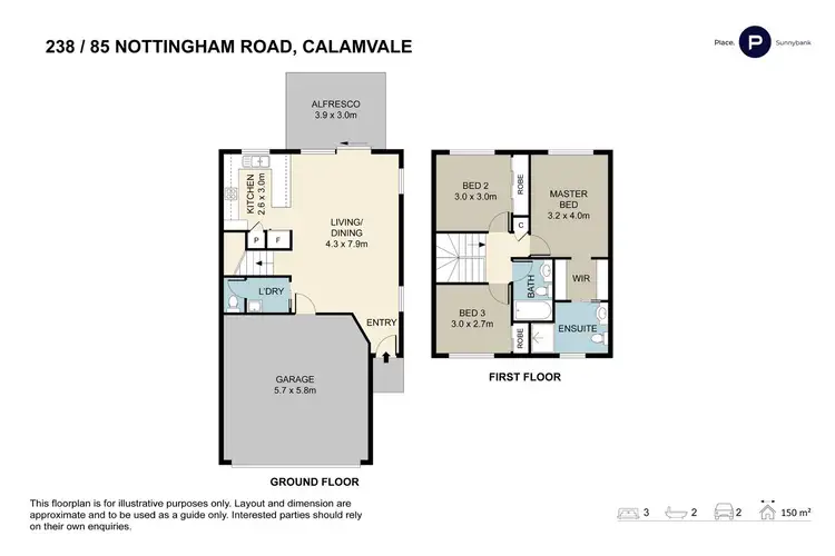 Floorplan of Homely townhouse listing, 238/85 Nottingham Road, Calamvale QLD 4116