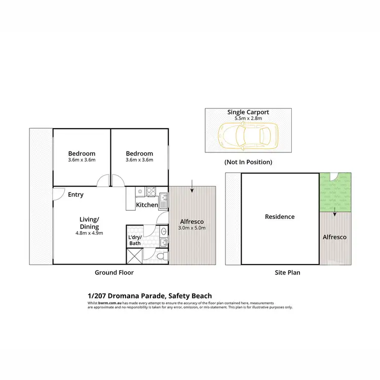 Floorplan of Homely unit listing, 1/207 Dromana Parade, Safety Beach VIC 3936