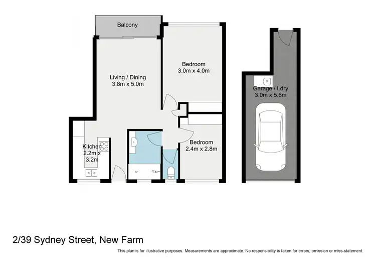 Floorplan of Homely apartment listing, 2/39 Sydney Street, New Farm QLD 4005