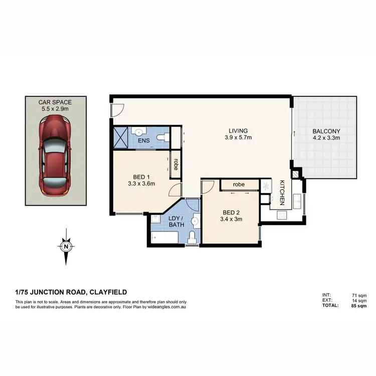 Floorplan of Homely apartment listing, 1/75 Junction Road, Clayfield QLD 4011