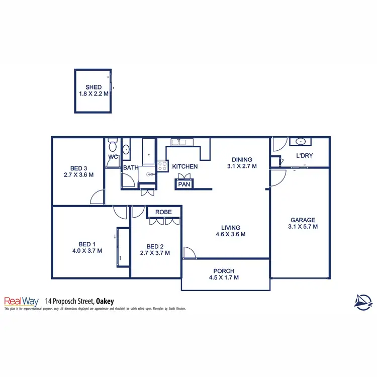 Floorplan of Homely house listing, 14 Proposch Street, Oakey QLD 4401