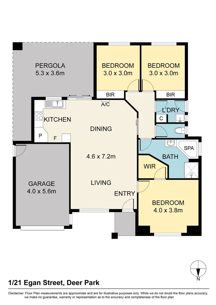 Floorplan of Homely unit listing, 1/21 Egan Street, Deer Park VIC 3023