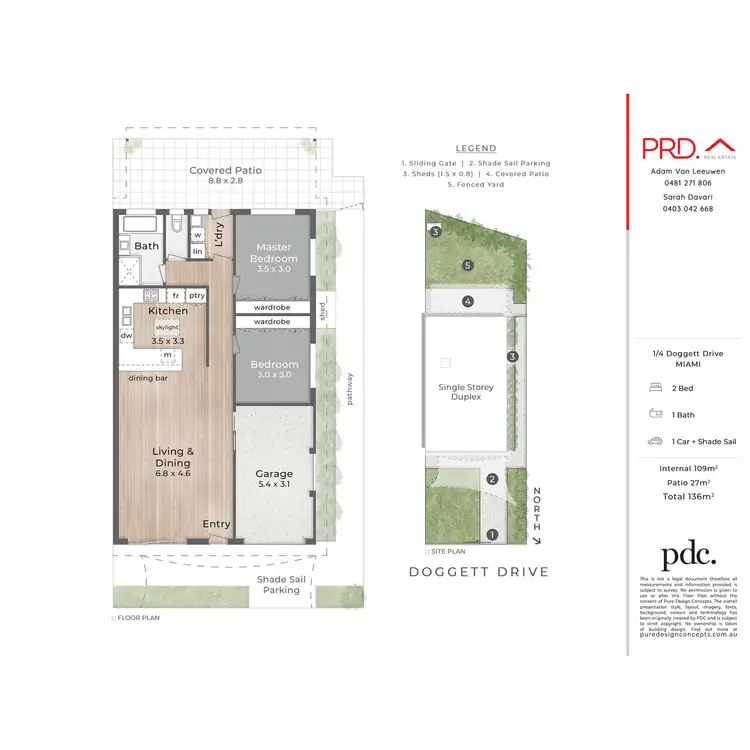Floorplan of Homely semi-detached listing, 1/4 Doggett Drive, Miami QLD 4220