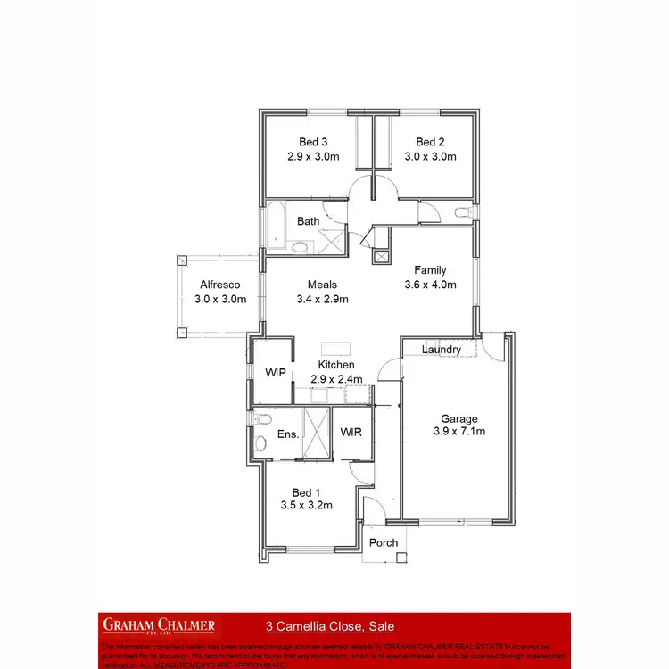 Floorplan of Homely house listing, 3 Camellia Close, Sale VIC 3850