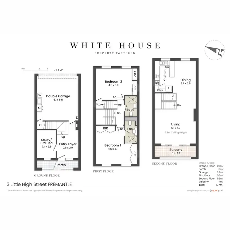 Floorplan of Homely townhouse listing, 3 Little High Street, Fremantle WA 6160