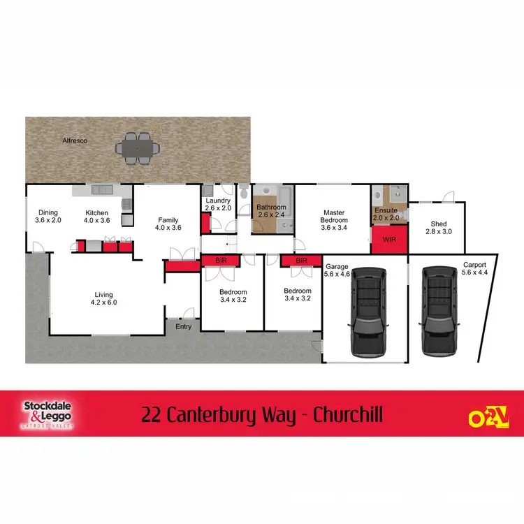 Floorplan of Homely house listing, 22 Canterbury Way, Churchill VIC 3842