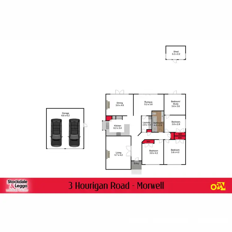 Floorplan of Homely house listing, 3 Hourigan Road, Morwell VIC 3840