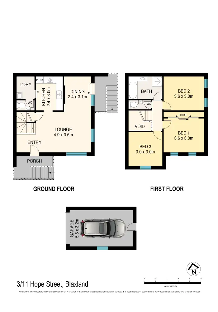 Floorplan of Homely townhouse listing, 3/11 Hope Street, Blaxland NSW 2774