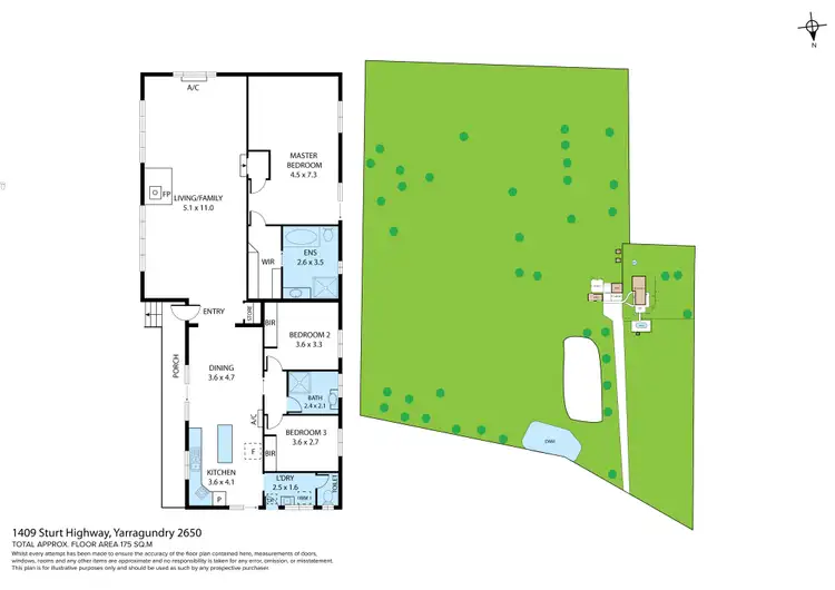 Floorplan of Homely rural property listing, 1409 Sturt Highway, Yarragundry NSW 2650
