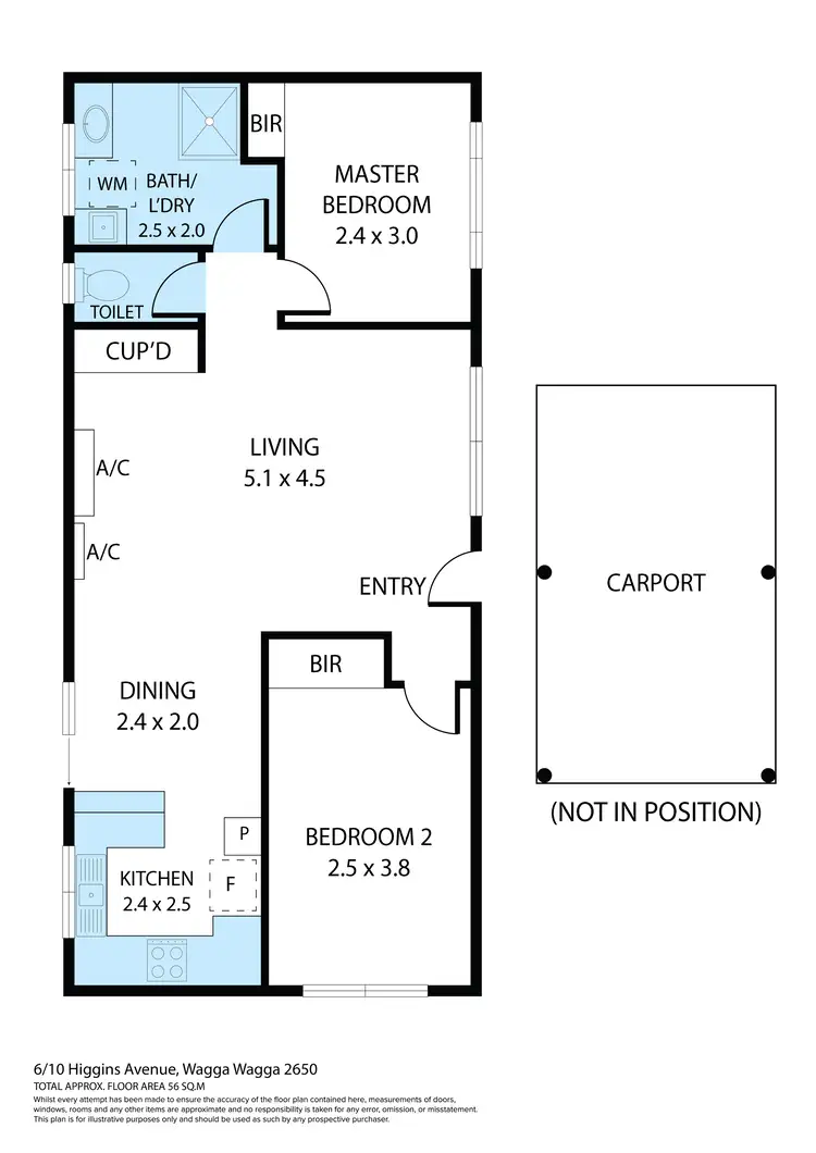 Floorplan of Homely unit listing, 6/10 Higgins Avenue, Wagga Wagga NSW 2650