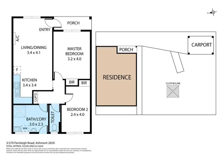 Floorplan of Homely unit listing, 3/270 Fernleigh Road, Ashmont NSW 2650