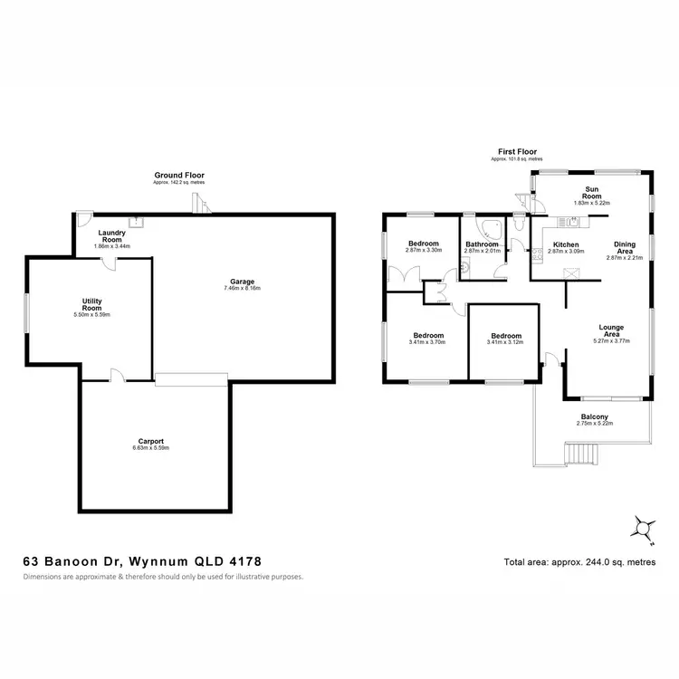 Floorplan of Homely house listing, 63 Banoon Drive, Wynnum QLD 4178