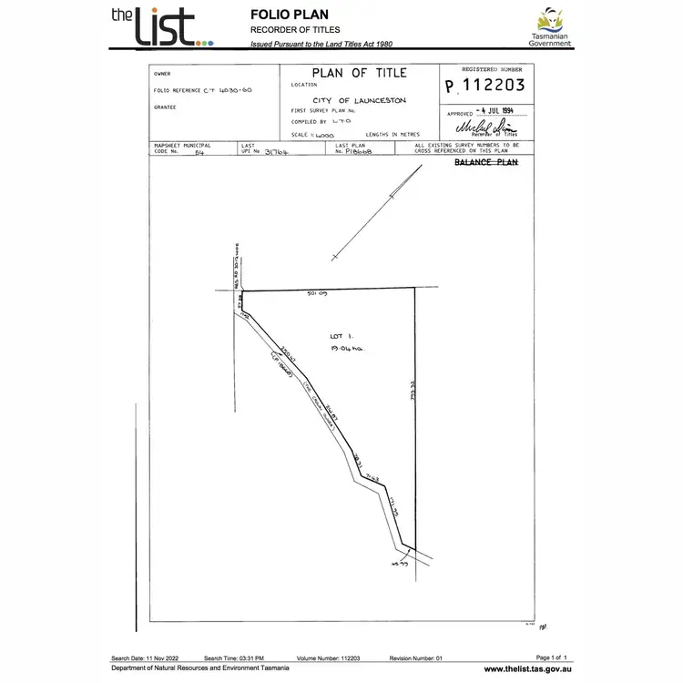 Floorplan of Homely land listing, 66 Distillery Track, Nunamara TAS 7259