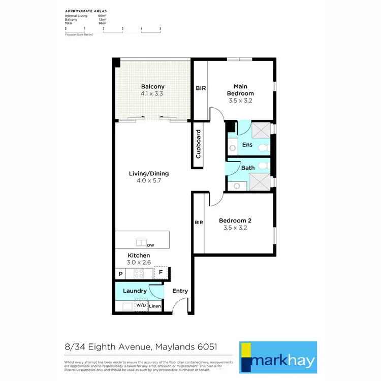 Floorplan of Homely apartment listing, 8/34 Eighth Avenue, Maylands WA 6051