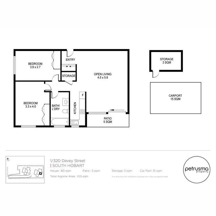 Floorplan of Homely apartment listing, 1/320 Davey Street, South Hobart TAS 7004