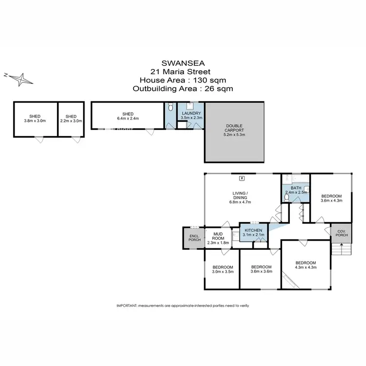 Floorplan of Homely house listing, 21 Maria Street, Swansea TAS 7190