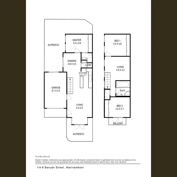 Floorplan of Homely townhouse listing, 1/4-6 Banyan Street, Warrnambool VIC 3280