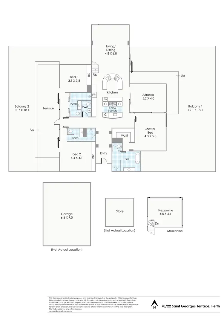 Floorplan of Homely apartment listing, 70/22 St Georges Terrace, Perth WA 6000