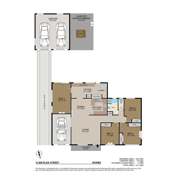 Floorplan of Homely house listing, 13 Matilda Close, Woree QLD 4868