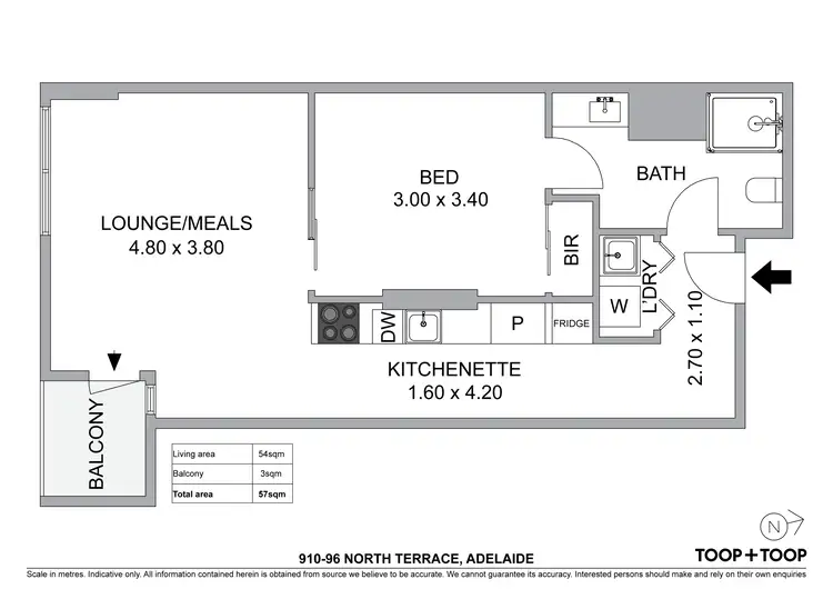 Floorplan of Homely apartment listing, 910/96 North Terrace, Adelaide SA 5000