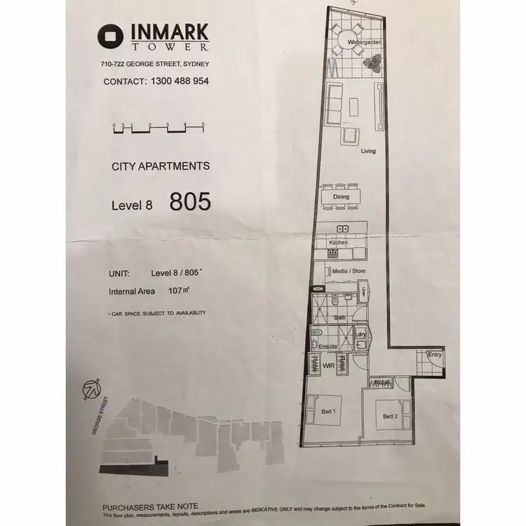 Floorplan of Homely apartment listing, 805/718 George Street, Sydney NSW 2000