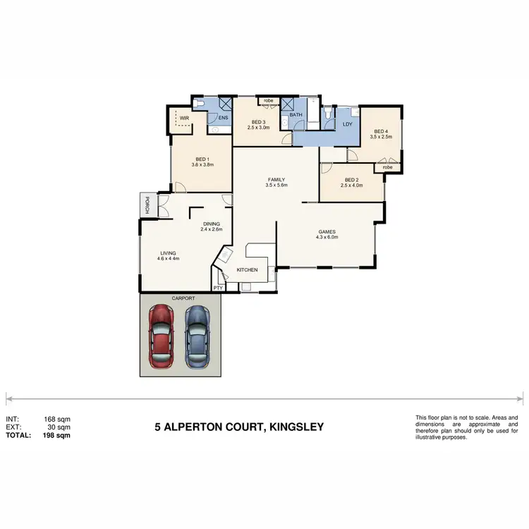 Floorplan of Homely house listing, 5 Alperton Court, Kingsley WA 6026