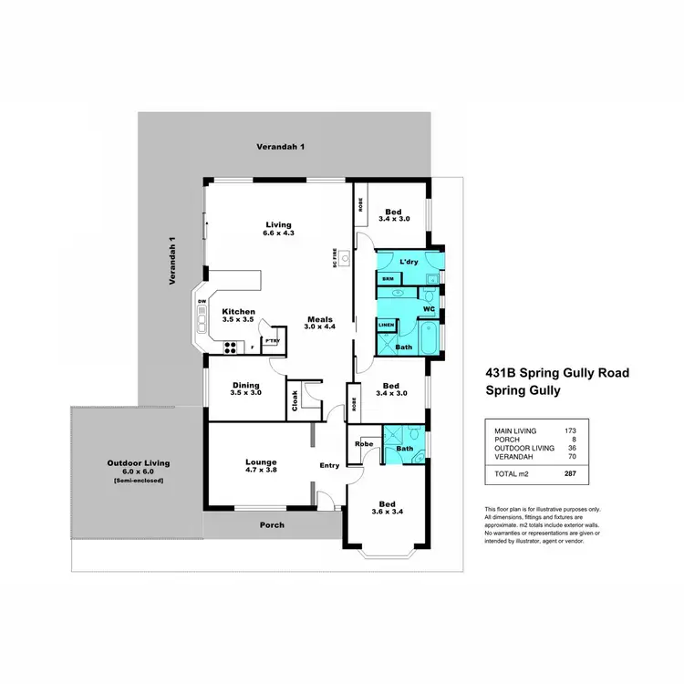 Floorplan of Homely rural property listing, 431B Spring Gully Road, Clare SA 5453