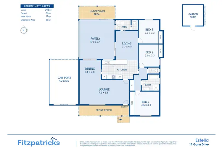 Floorplan of Homely house listing, 11 Gunn Drive, Estella NSW 2650