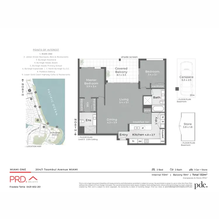 Floorplan of Homely unit listing, 204/1 Toombul Avenue, Miami QLD 4220