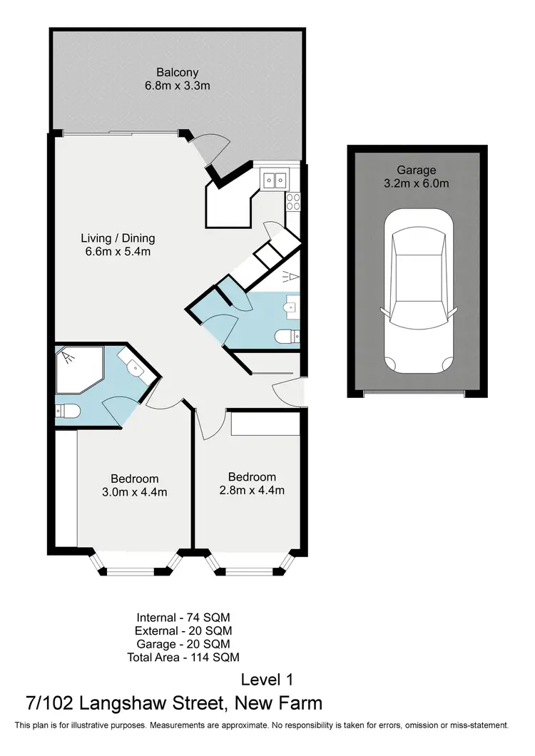 Floorplan of Homely apartment listing, 7/102 Langshaw Street, New Farm QLD 4005