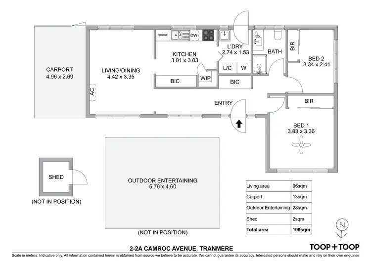 Floorplan of Homely unit listing, 2/2A Camroc Avenue, Tranmere SA 5073