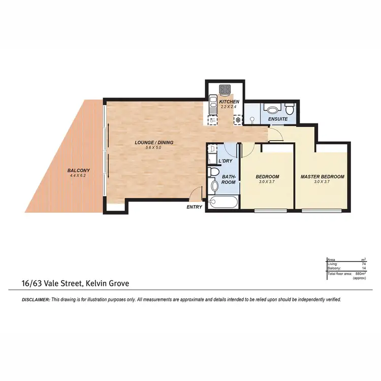 Floorplan of Homely unit listing, 16/63 Vale Street, Kelvin Grove QLD 4059